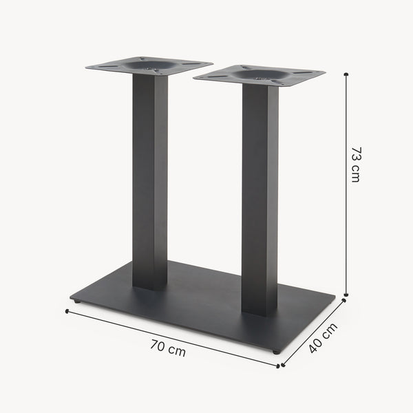 Piétement de table Vadejord acier laqué 70 x 40 x 73 cm noir [en.casa]