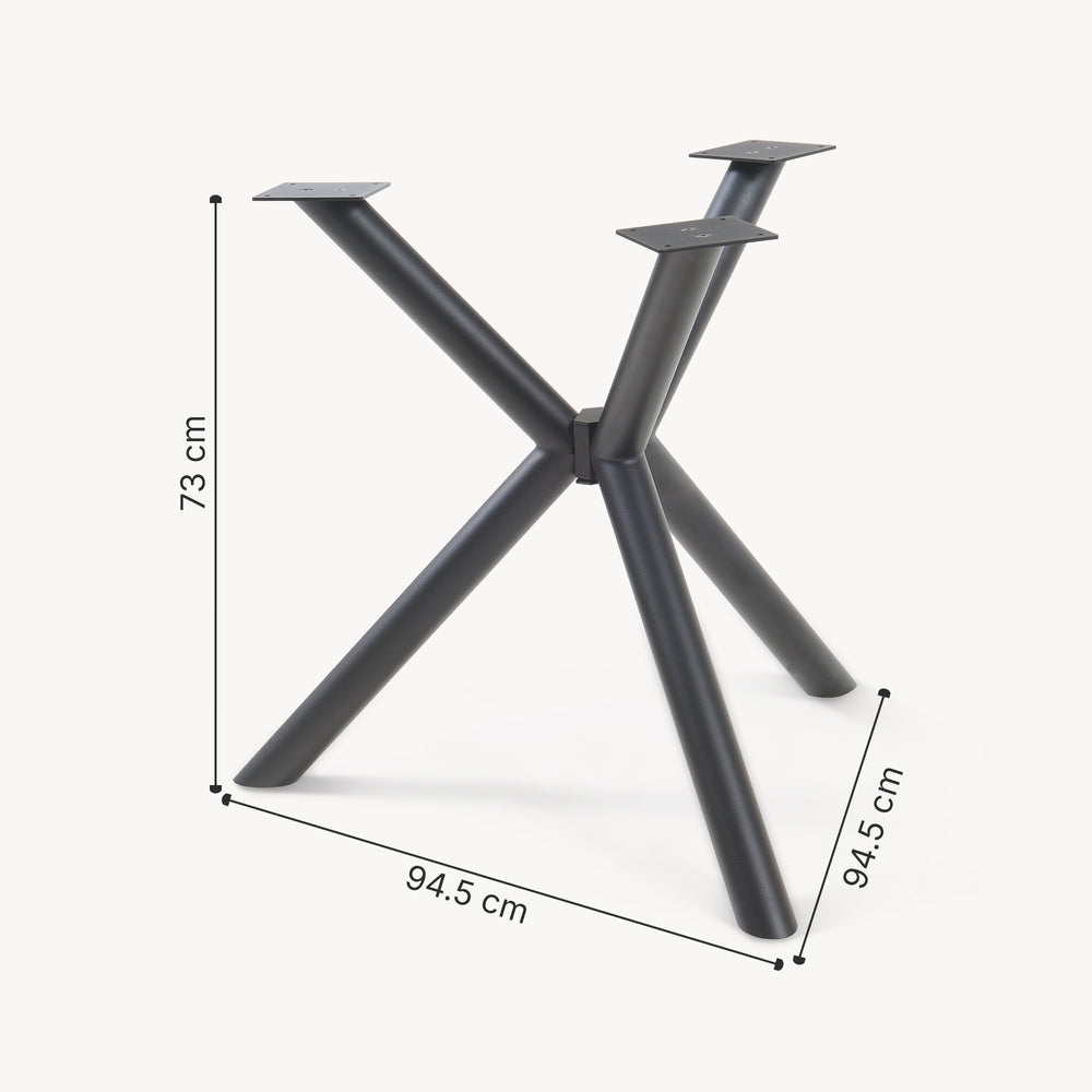Struttura per tavolo Viserinna acciaio 94,5x94,5x73 cm nero [en.casa] - premiumXL