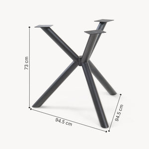Piétement de table Viserinna acier 95 x 95 x 73 cm noir [en.casa]