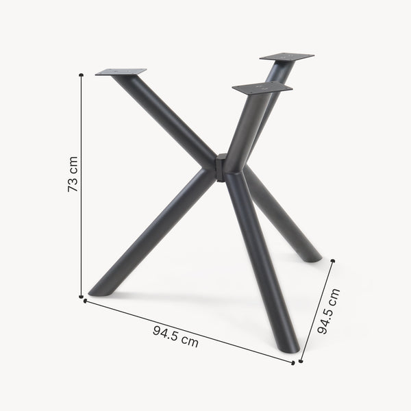 Piétement de table Viserinna acier 95 x 95 x 73 cm noir [en.casa]
