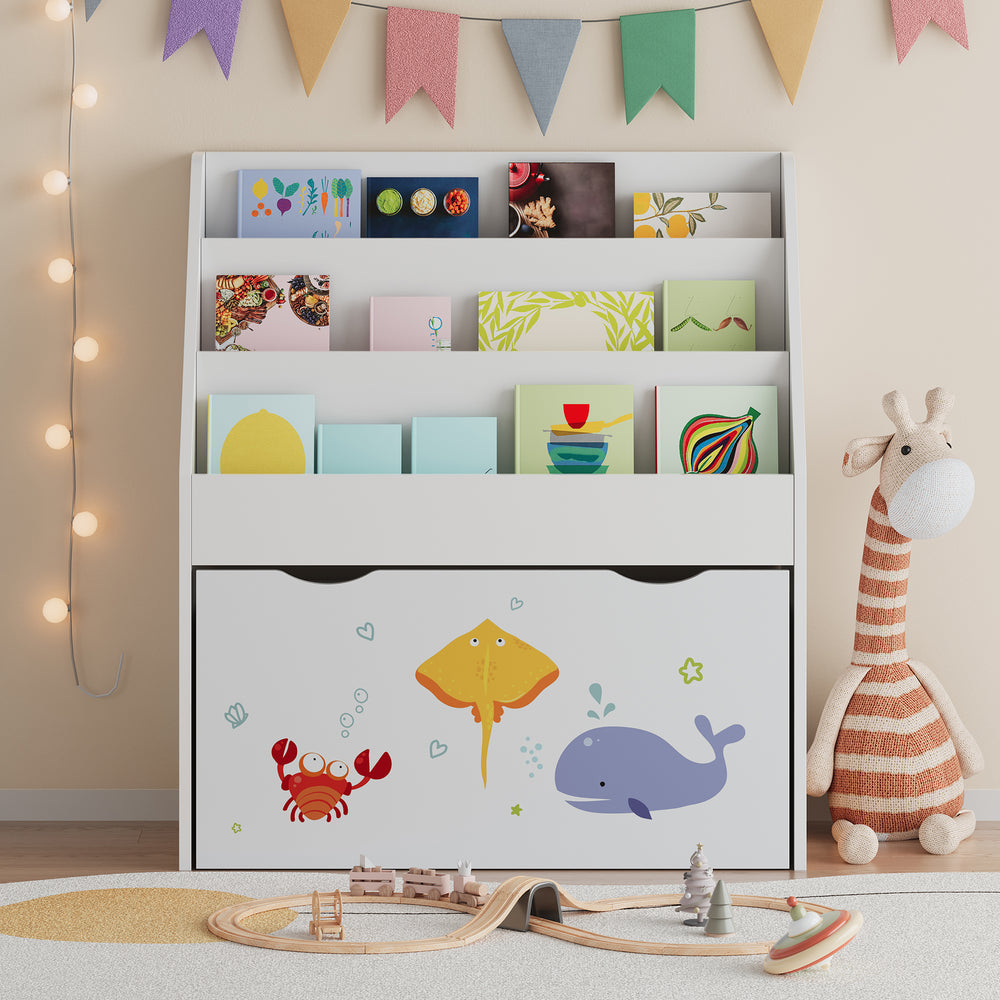 Étagère pour enfants Aarnskona 70x63x30 cm motif Aqua Dream [en.casa] - premiumXL