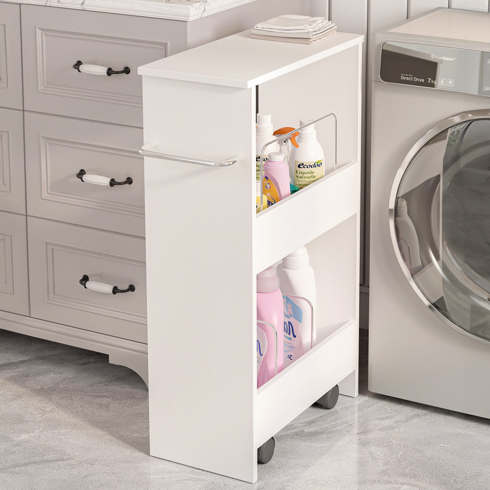 Chariot Katra 67x40x20 cm Blanc [en.casa] - premiumXL