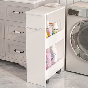 Carrello da Cucina Katra a Ruote con Ripiani 67 x 40 x 20 cm - Bianco [en.casa]