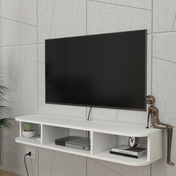 Meuble TV Oundsvas mural 120 x 30 x 19 cm blanc [en.casa] 