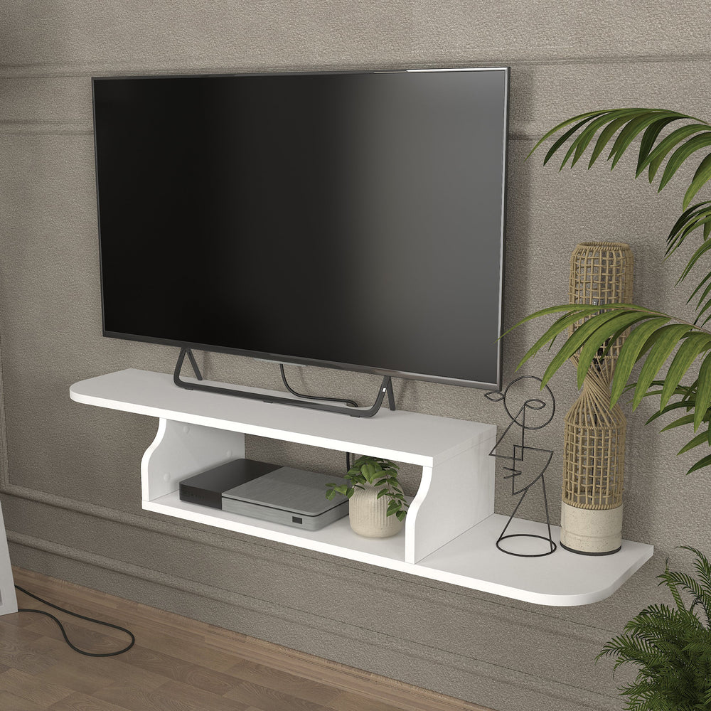 Meuble TV mural Kershaby 120x30x19 cm blanc [en.casa] - premiumXL