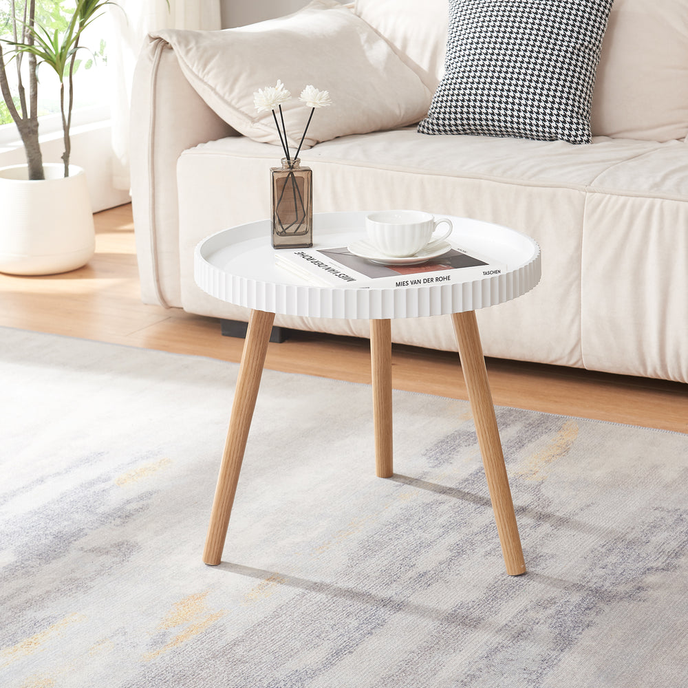 Table d’appoint Bongard Ø50x45 cm blanc [en.casa] - premiumXL