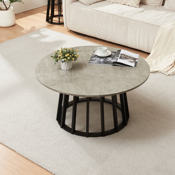 Table basse de salon Buzzard 90 x 45 cm effet béton noir [en.casa]
