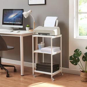 Support d'imprimante Janertu à roulettes 82 x 39 x 35 cm blanc [en.casa] 