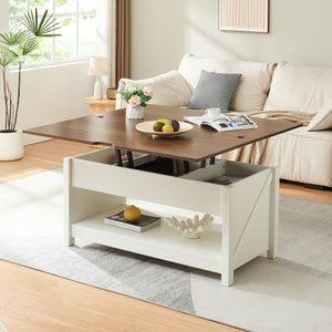 Table basse Kasama 110 x 55 x 54 cm effet noyer blanc [en.casa]