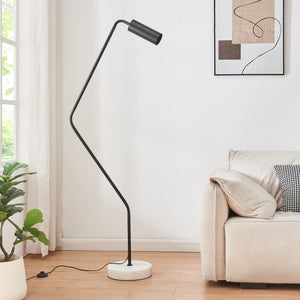 Lampadaire Vatka GU10 métal noir / marbre blanc lux.pro