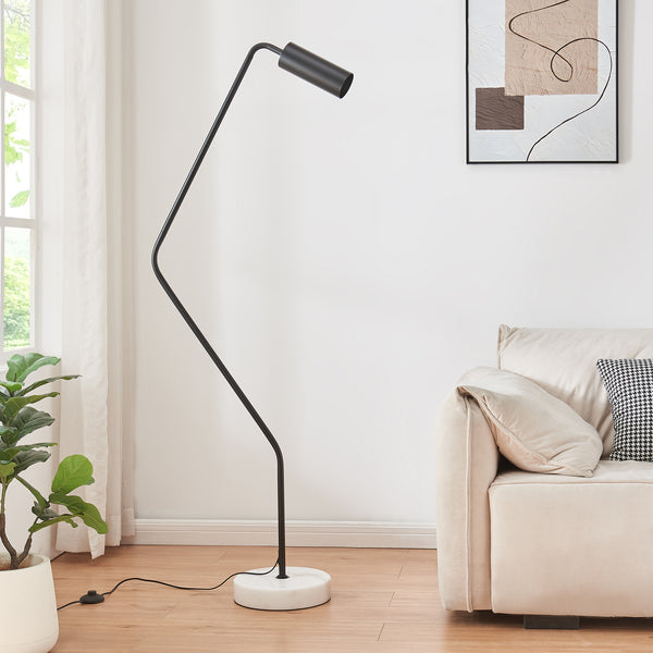 Lampadaire Vatka GU10 métal noir / marbre blanc lux.pro