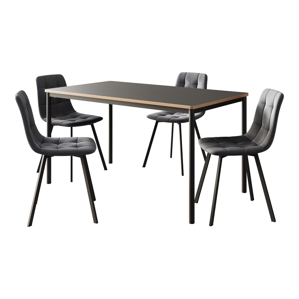 Set pranzo Lindesberg 5 pezzi grigio scuro [en.casa] - premiumXL
