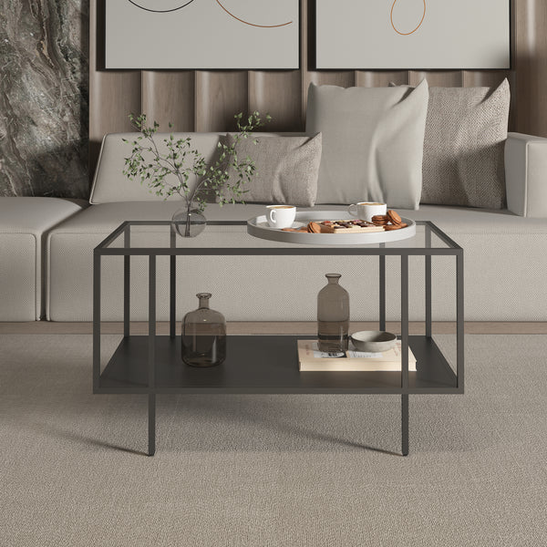 Table basse Nynna acier 90 x 50 x 50 cm noir [en.casa]