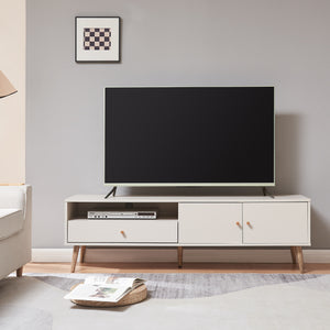 Meuble TV Hallevil 150 x 39 x 45 cm gris clair [en.casa]