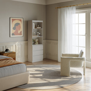 Bibliothèque Les avec 3 tiroirs 180 x 60 x 35 cm blanc [en.casa]