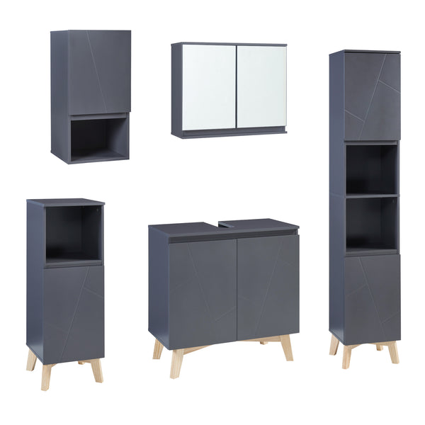 Set Mobili da Bagno Overath Arredo Completo 5 Elementi [en.casa] 