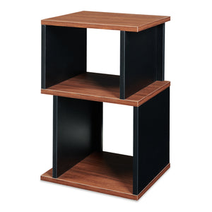 Table d'appoint Trond 50 x 33 x 29 cm noir / effet noyer [en.casa]
