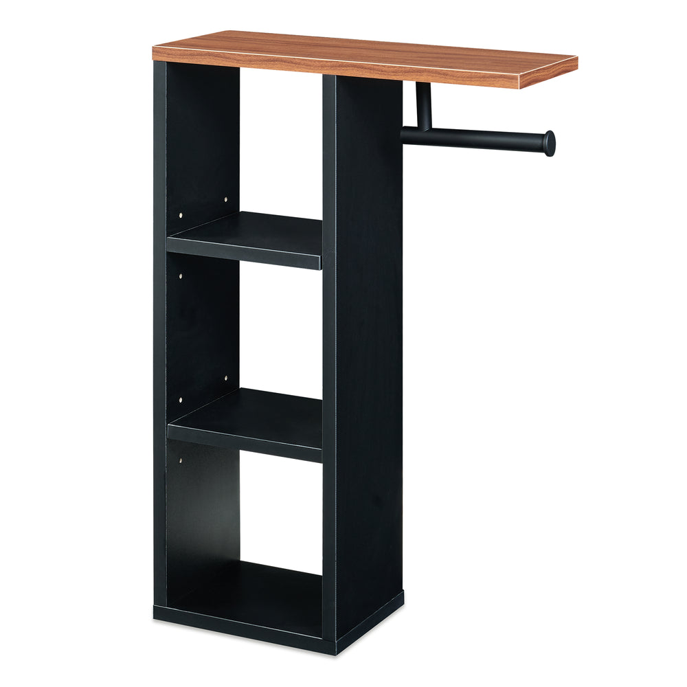 Mobile Portarotolo Trond Supporto Porta Carta Igienica 60 x 40 x 16 cm - Nero/Effetto Noce [en.casa]