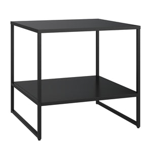 Tavolino laterale Salsnes 53x51x51 cm con ripiano Acciaio Nero [en.casa]