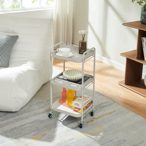 Chariot de service Kelevn 67 x 33 x 31 cm acier gris [en.casa]