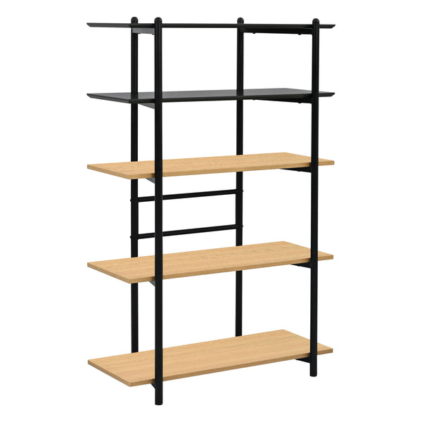 Libreria Kappespoo 124x80x35 cm Nero/effetto quercia [en.casa]