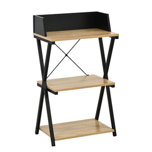 Libreria a colonna Kappespoo 84x50x30 cm Nero/effetto quercia [en.casa]