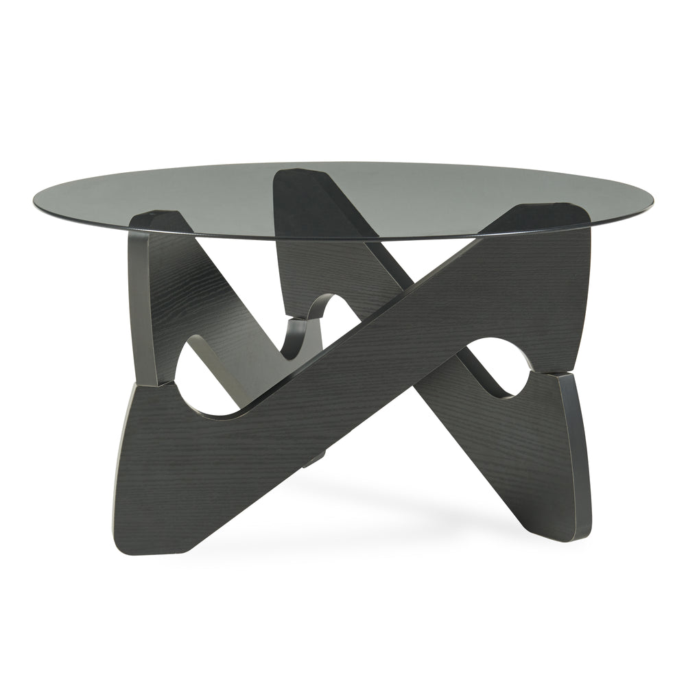 Table basse Reypio Ø70 x 35 cm noir / gris [en.casa]