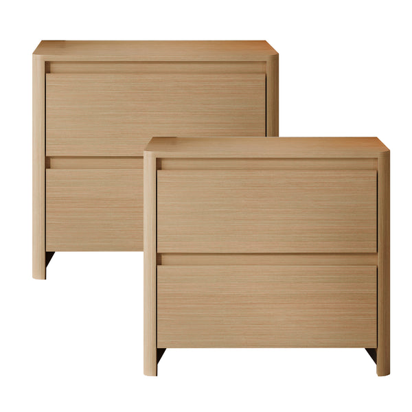 Lot de 2 tables de chevet Takranmaa 54 x 60 x 40 cm effet chêne [en.casa]