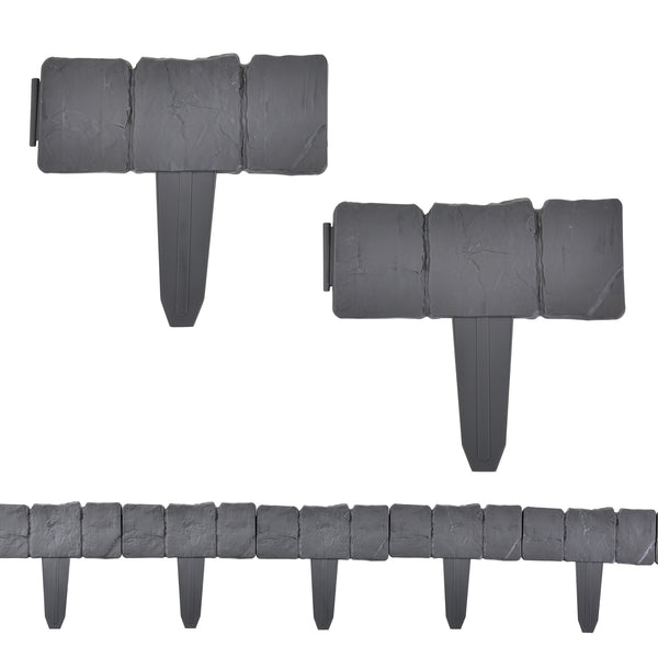 Palisaden Hellín Grau mit Steinoptik [casa.pro]