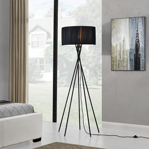 Lampada da terra Black Mikado 1x E27 48x155 cm Nero lux.pro - premiumXL