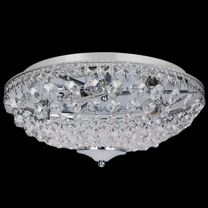 Plafonnier en Cristal Synthétique Métal Diamètre 40 cm Chrome [lux.pro]