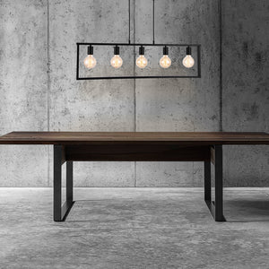 Hängeleuchte Metall Schwarz Deckenleuchte Leuchte 5-flammig Design [lux.pro]