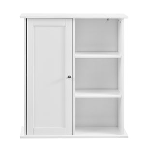 Armoire murale de salle de bain 71 x 60 x 18 cm MDF laqué Blanc [en.casa] 
