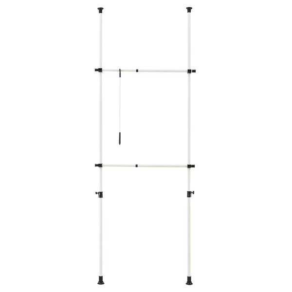 Penderie télescopique Kemi acier laqué 75 -115 cm blanc [en.casa]