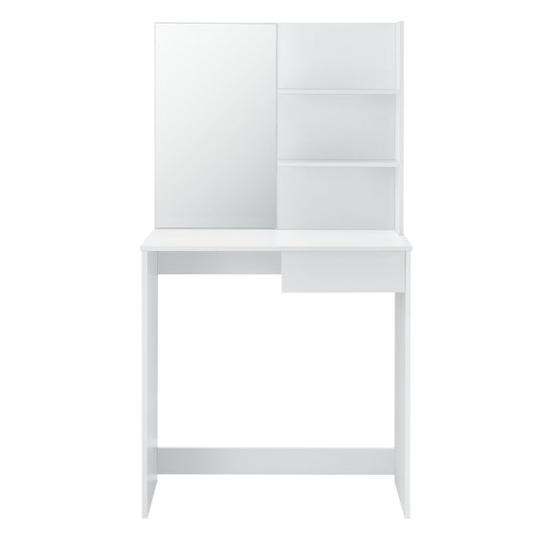 [en.casa] Coiffeuse Table de Maquillage avec Tiroir et Chaise Panneau en Fibre de Bois Blanc 141 x 75 x 39,7 cm
