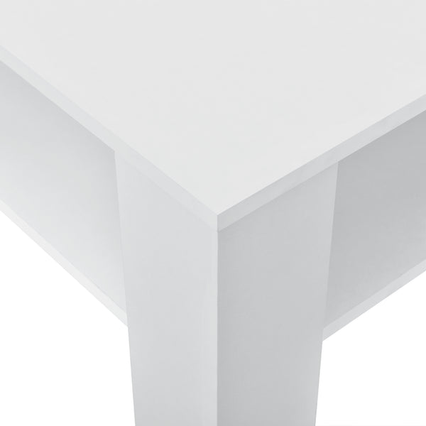 Couchtisch Aachen 60x60x40 cm mit Ablage Weiß en.casa