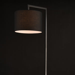 [lux.pro] Lampadaire Lampe à Pied avec Abat-jour Métal et Tissu Noir 161 cm