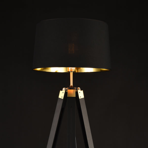 Stehleuchte Karlsbad 145 cm Schwarz Messingfarben lux.pro