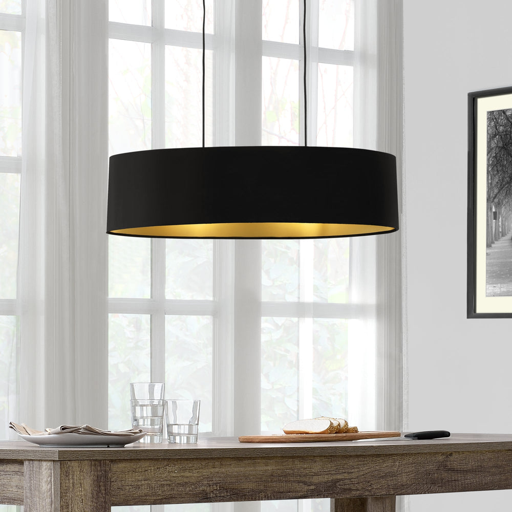 [lux.pro] Suspension Décorative Luminaire Applique Métal et Textile avec 2 Douilles E27 78 x 23 x 20,5 cm