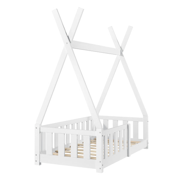 Kinderbett Helsingborg 70x140 cm Weiß [en.casa]