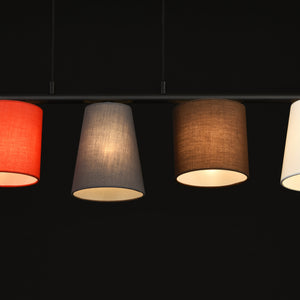 [lux.pro] Suspension Lampe à Suspendre Support et Cadre en Métal Abat-jour en Textile Multicolore 5 x E14 150 x 105 x 20 cm