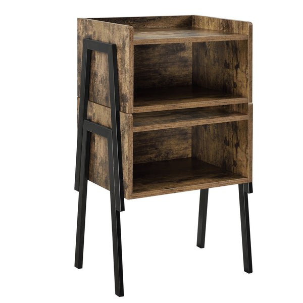 Table de Chevet Andernach Effet Bois et Noir 52 x 42 x 35 cm [en.casa]