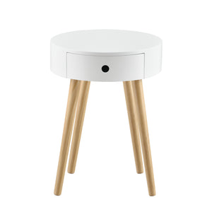 Table de Chevet Aurich Blanc 50 x 38 x 38 cm [en.casa]