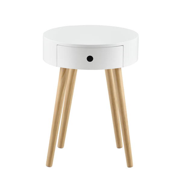 Table de Chevet Aurich Blanc 50 x 38 x 38 cm [en.casa]