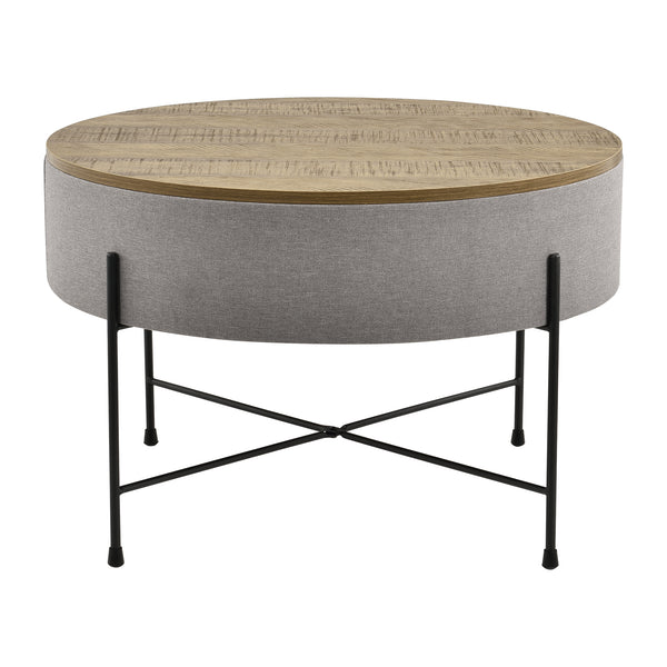 Table Basse avec Plateau Amovible Tauranga Effet Noyer Gris Noir 40 x 60 cm [en.casa]