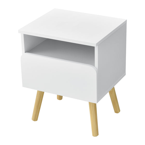 Table de Nuit Dargaville 50 x 40 x 34 cm Blanc [en.casa]