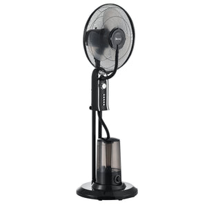 Ventilatore a Piantana con Nebulizzatore con 3 Velocitá e Modalitá Oscillazione con Inclinazione Testa Motore 75W Timer a 60 min. - Nero