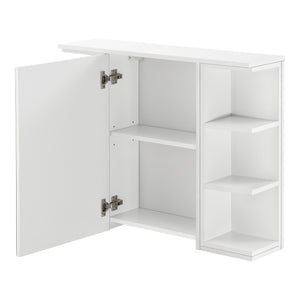 Placard Mural Harstad pour Salle de Bain Porte avec Miroir 64 x 80 x 20 cm Blanc [en.casa]