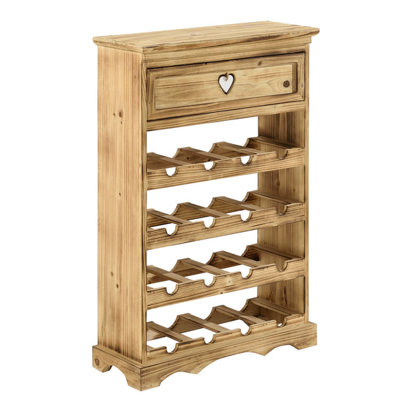 Weinregal Mosel 86x55x22 cm für 16 Flaschen mit Schublade en.casa