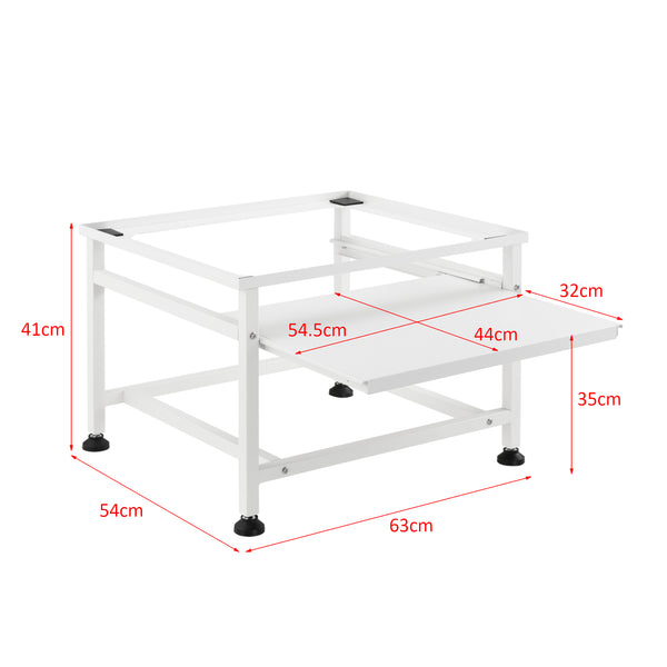 Socle avec Étagère Extensible pour Machine à Laver 63 x 54 x 41 cm Blanc [en.casa]